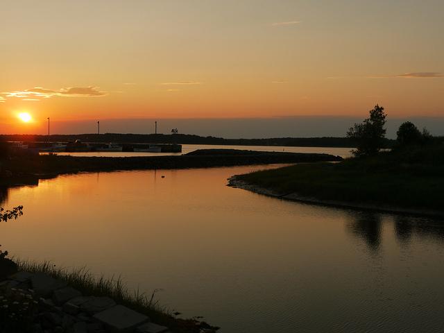 Sun Resting Over Wharf