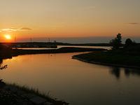Sun Resting Over Wharf